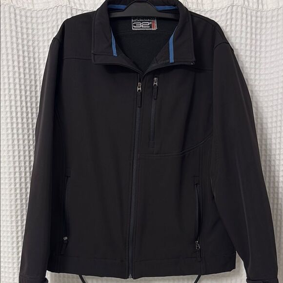 32 Degrees Black Windbreaker Jacket Size M - Picture 1 of 5